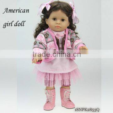 Fashion girl dolls blinking Eyes 18 inches American Wigs Doll vinyl Christmas Gift