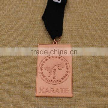 Promotion custom square metal sport karate medal