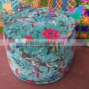 Check Out~Our Beautiful collection of lovely Velvet Bird Print Poufs Ottomans Floor Cushions-Highly Discounted Price from INDIA