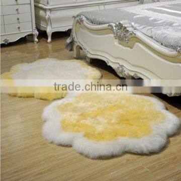 Pure wool carpet fur one piece living room coffee table bed rug plum blossom blanket sheepskin carpet Round Sheepskin Rugs