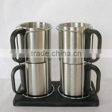 4pc mug coffee cup gift sets/mug sets with stand