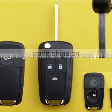 3 buttons flip folding remote key fob case blank for Chevrolet Cruze HU100 blade