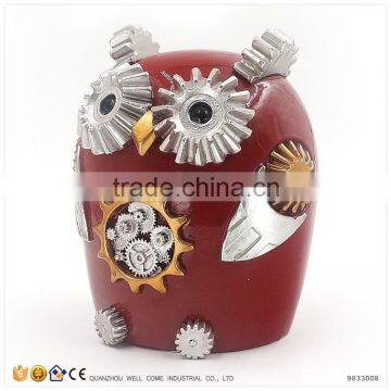 Cheap Handmade Resin Owl Decoration Wholesale Piggy Bank