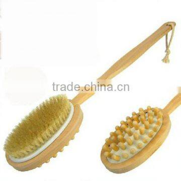 Natural Boar's Bristle Wooden Handle Bath Shower Body Brush photo-5