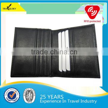 Travelsky Hot fashional leather RFID blocking ID card holder