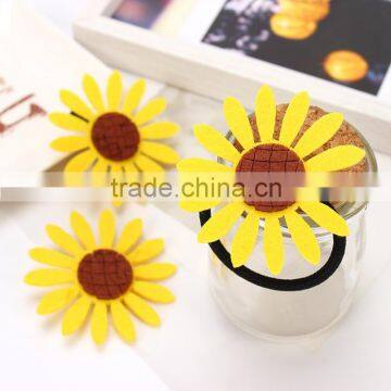 2016 New Lovely Sunflower Hair Accessories Yellow Sunflower Elastic Hair Bands & Brooch Hair Clips For Women & Girl Accessories
