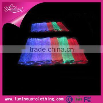 High tech optic fiber luminous 7 color floral dress fabric