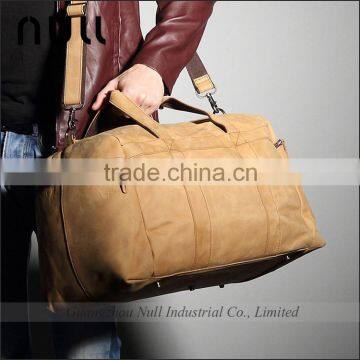 large capacity men vintage genuine leather travel bag