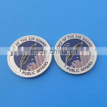 silver public affairs soft enamel metal coins