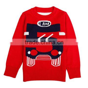 two colors available (sweater no.2) red 18m-6y baby boy cartoon embroidery sweaters winter clothes boys tops winter wear