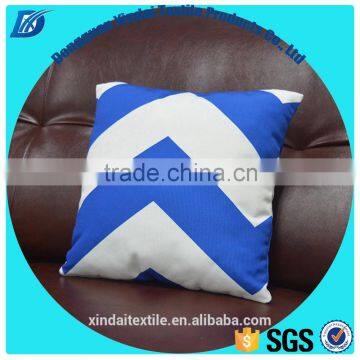 High-quality invisible zipper sofa foursquare Striped blue and white canvas pillowcase