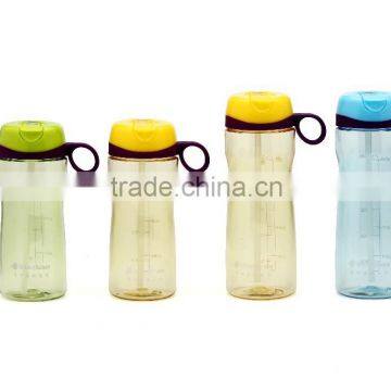 plastic water bottle with straw