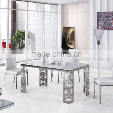 marble top metal frame dining table chairs