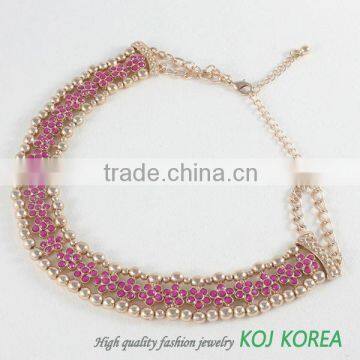 KN-164-2 flower shape fashion necklace costume jewelry