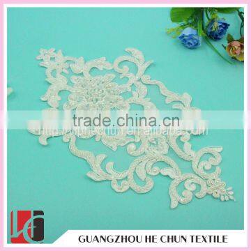 HC-2250 Guangzhou Lace Appliques in Ivory Cream for Bridal,Big Motif Lace Applique for Woman Dress                        
                                                Quality Choice