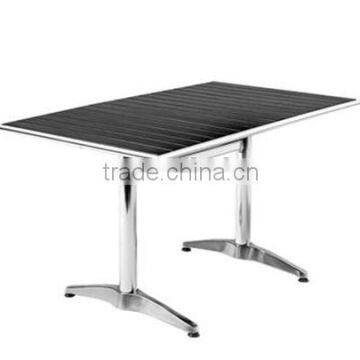 Outdoor cast aluminum plastic-wood long table