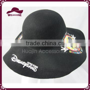 Fashion mini mouse printed floppy wool hat