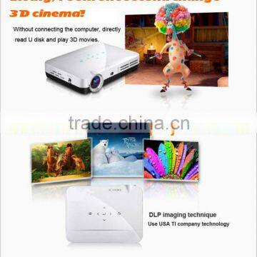 Portable Overhead convert 2D to 3D mini dlp led projector, Full HD 1280*800 Perfect 3D shutter DLP pico projector,