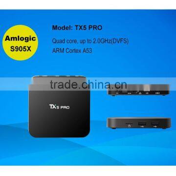 TX5 Pro Android 6.0 Marshmallow Amlogic S905X Quad Core Kodi 16.1 TV Box 2GB RAM 16GB ROM