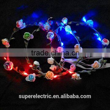 Party Favor Decorative Custom Artificial Flower Garland LED Wedding Garland Hair LED Lighted Garland for Bride