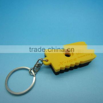 Promotional gift 2D logo effect custom design rubber keychain