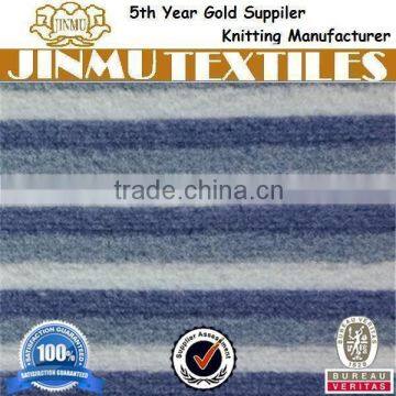 JINMU textiles Blue/White 100% Polyester Yarned Dyed Stripe Polar Fleece