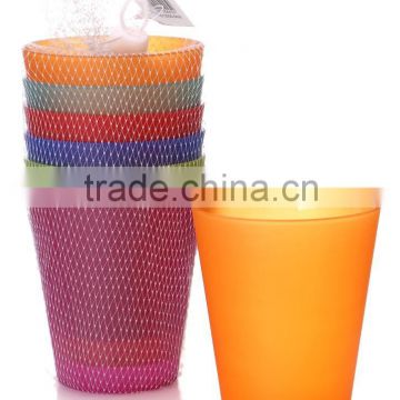 Colorful 12OZ 6pcs Plastic Drinking Cup Set