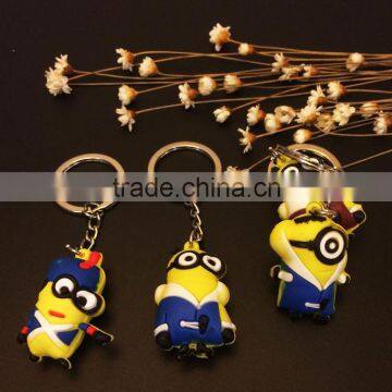 minions silicone key chain/creative minons silicone key chain