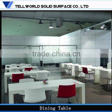 Tell World wholesale restaurant dining tables modern white artificial marble table top