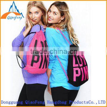 Promotional new style cheap price polyester drawstring bag, Santa sack bag with drawstring