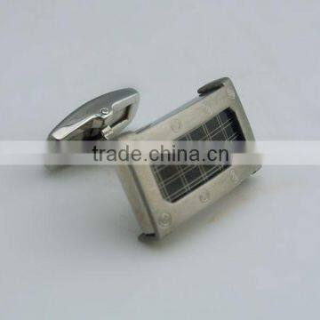 Stainless steel window shape cufflinks plated with black