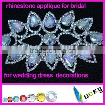 2014 New Design sew on rhinestone bridal appliques and trims Handmade Welding witth cristal strass for wedding dress                        
                                                Quality Choice