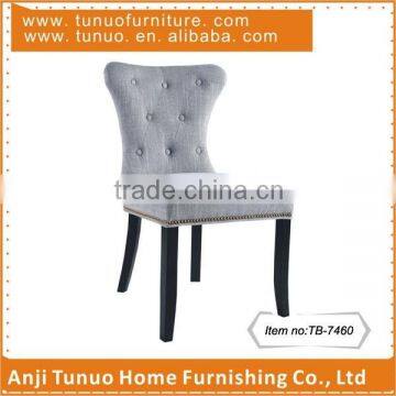 Dinner chair for home,Rubber wood,Linen fabric,Buttons and copper nails,TB-7460