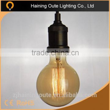 Global series G80/G95,G125 40W e27 edison light bulb with quad loo /spiral/ squirrel cage filament