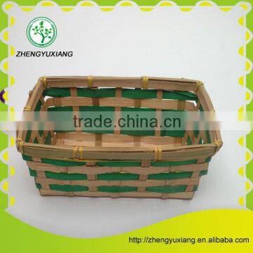 Green Rectangular bamboo basket