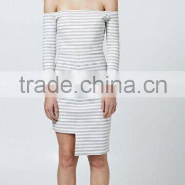 stripe print dress ladies dress elegant casual dress