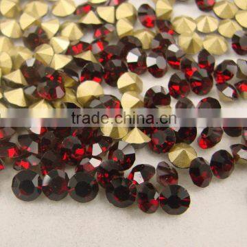 Specialized in full range of big sizes ss45 siam color glass pointback rhinestone chaton for fashion clothing