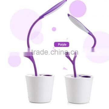 3 Brightness Adjustable Goose Neck LED Pen Holder Table Lamp