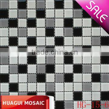 Poland White Grey Mix Polish Crsytal Glass mosaic HG-15-6