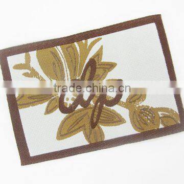 high density damask poly woven main label