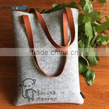 Environmentally Friendly wool Felt Tote Handbag Shopping Hand Bag