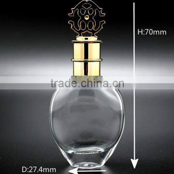 25 ml transparent round small capacity 13mm nick size glass perfume bottles