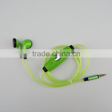 Good qualitty cool LED wire earphone with MIC cool LED light earphone