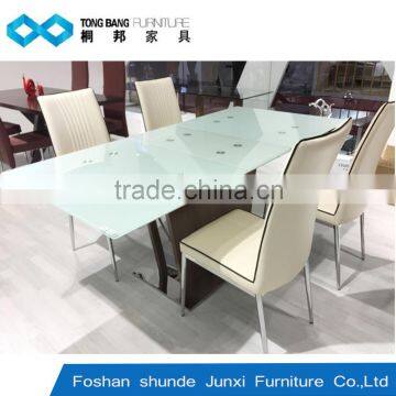 TB wood elegant used dining table and chair extendable glass dining table