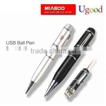 Useful multi-purpose USB Flash Drive laser pointer ball pen, usb pen drive 512gb built in laser pointer