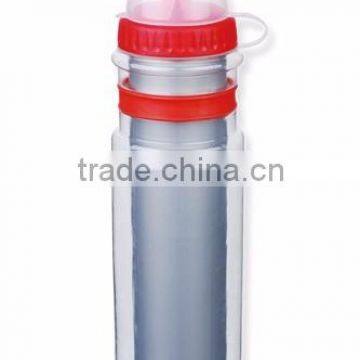 LDPE travel drinking water bottle with silicon grip/rubber