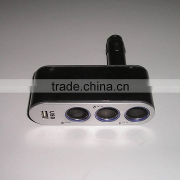 USB Adapter with Three cigarette sockets