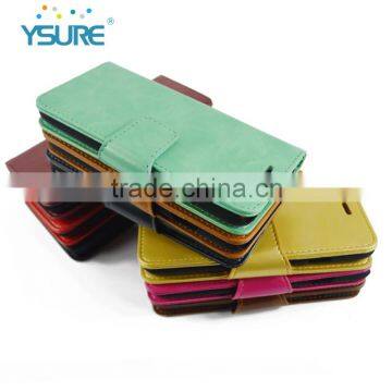 Various Color High Quality PU Leather Flip Wallet Phone Case For iPhone 7 with card slots