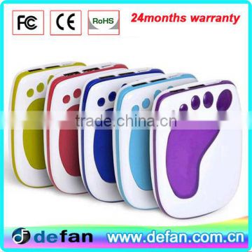 Lovely foot print design 9000mah Lithium portable power bank multiple charge interface