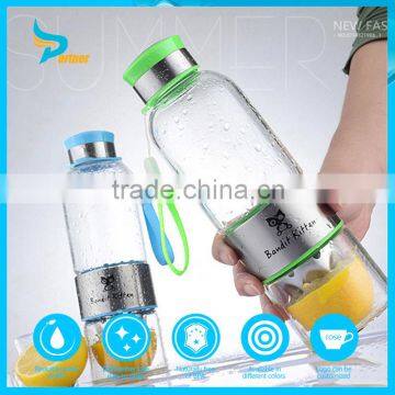 Trade Assurance Stainless Steel Juicer Color Glass Fruit Infuser Water Bottles